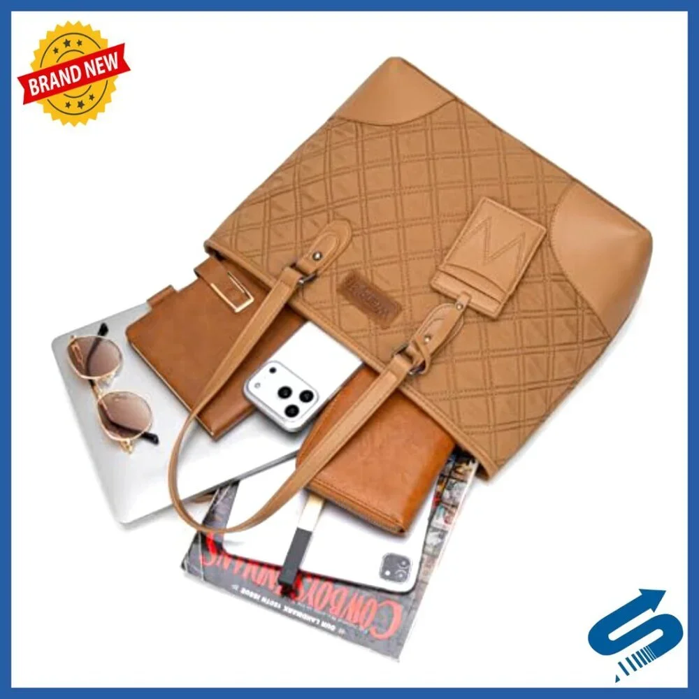 Medium Quilted Puffer Tote Shoulder Bag for Work School Lifestyle